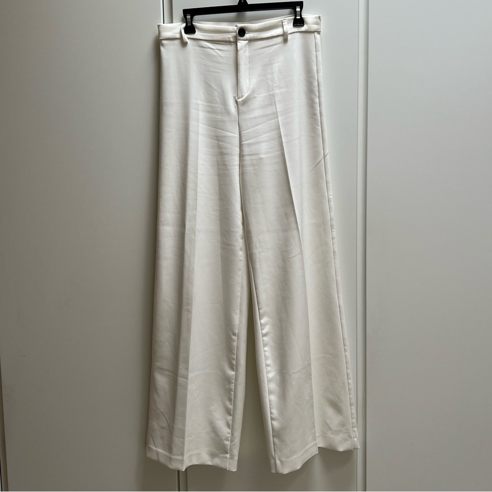 Zara White Tailored Trousers